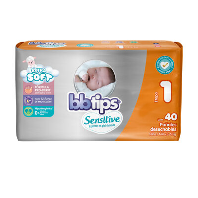 Pañal Bbtips Sensitive Talla 1 40 Pañales