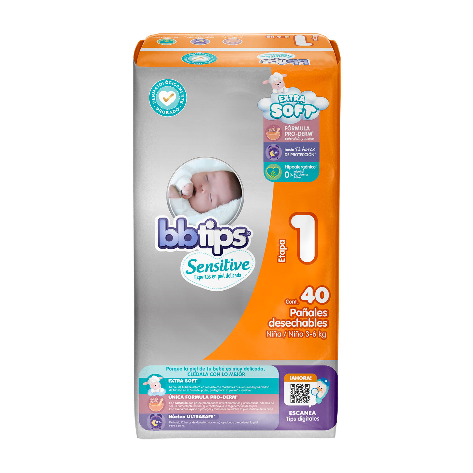 Pañal Bbtips Sensitive Talla 1 40 Pañales