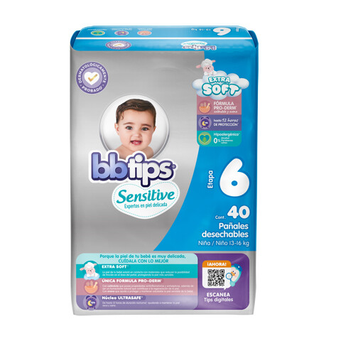 Pañal Bbtips Sensitive Talla 6 40 Pañales