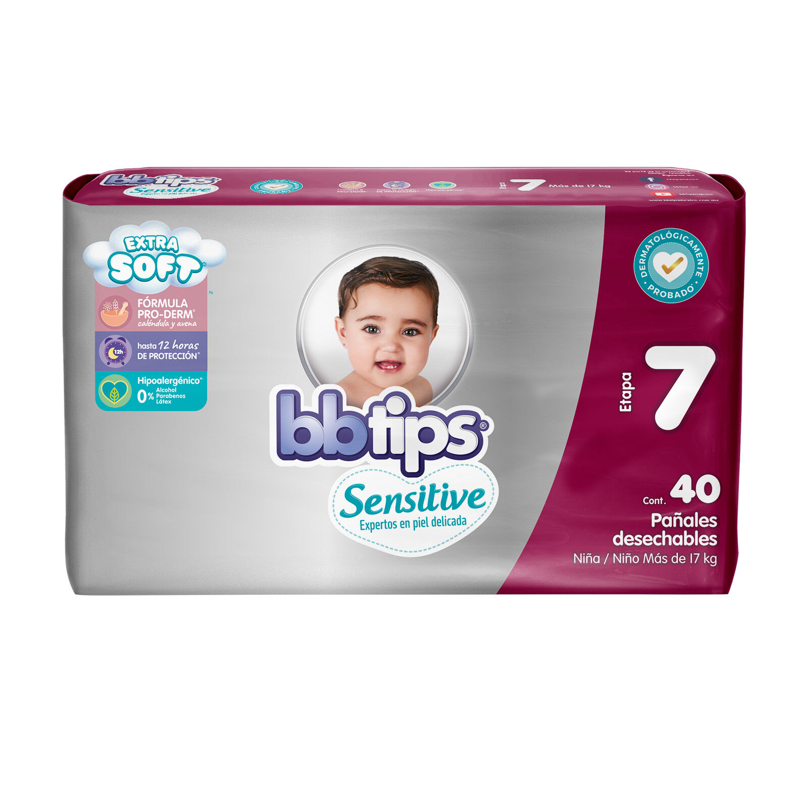 Pañal P Bebe Talla 7 Bb Tips 40 0 Pza