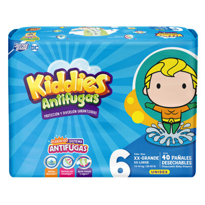 Pañal Kiddies Antifugas Talla 6 Xx Grande 40 Pañales