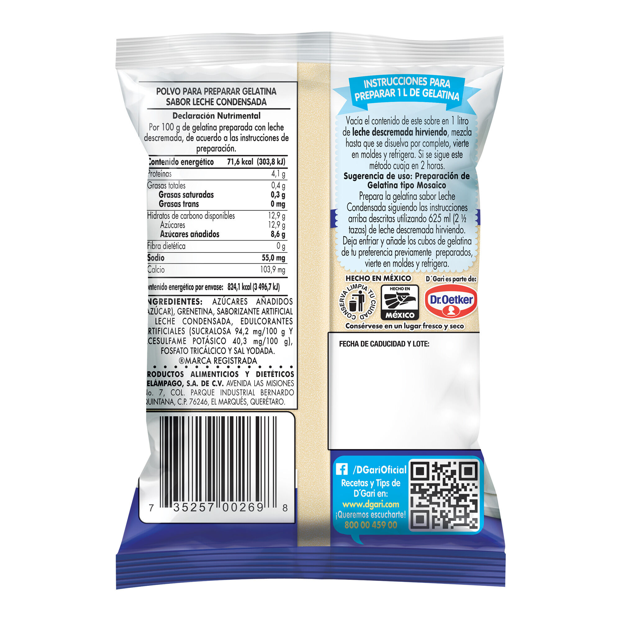 Gelatina Leche Condensada Dgari 120.0 Gr