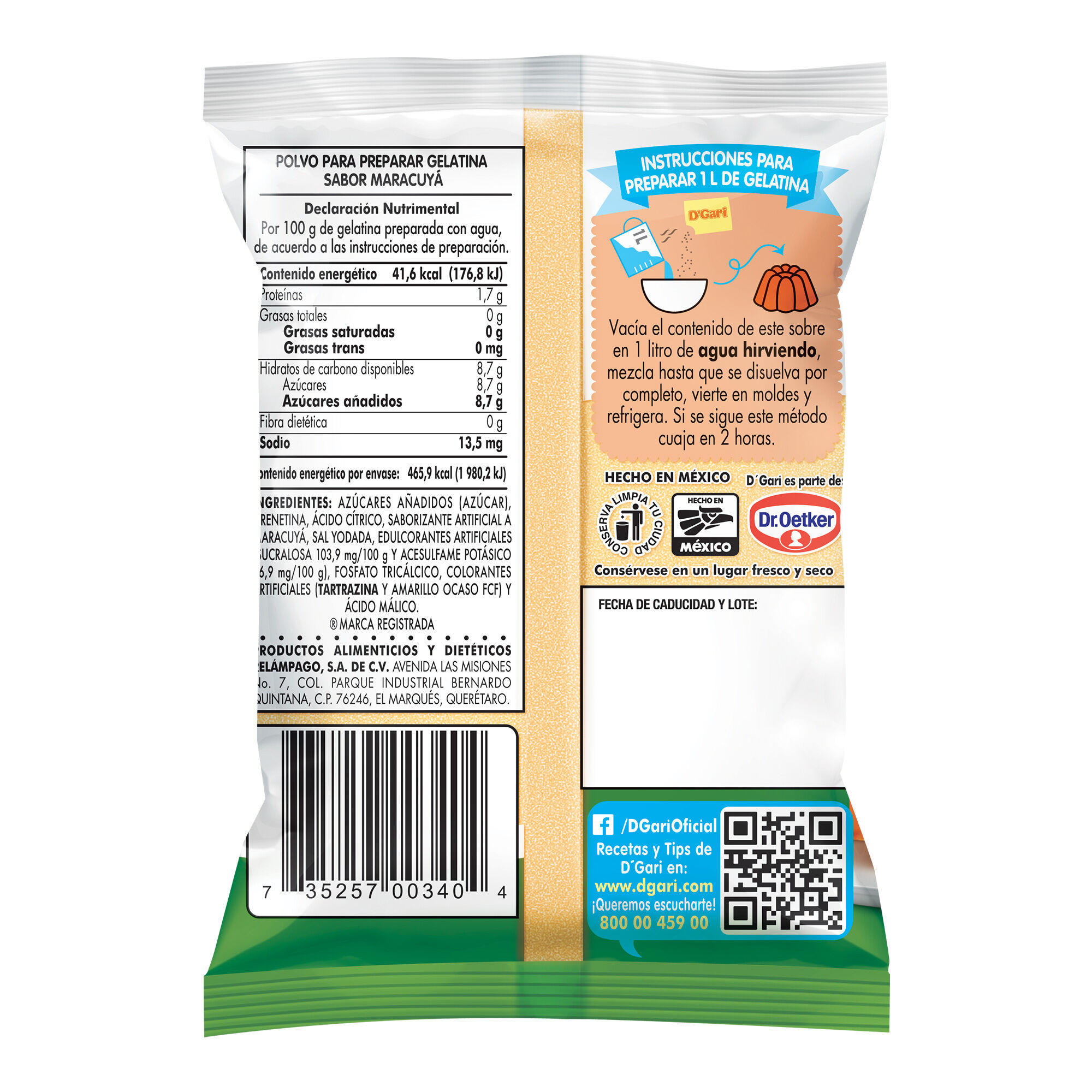 Gelatina Maracuya Dgari 120.0 Gr