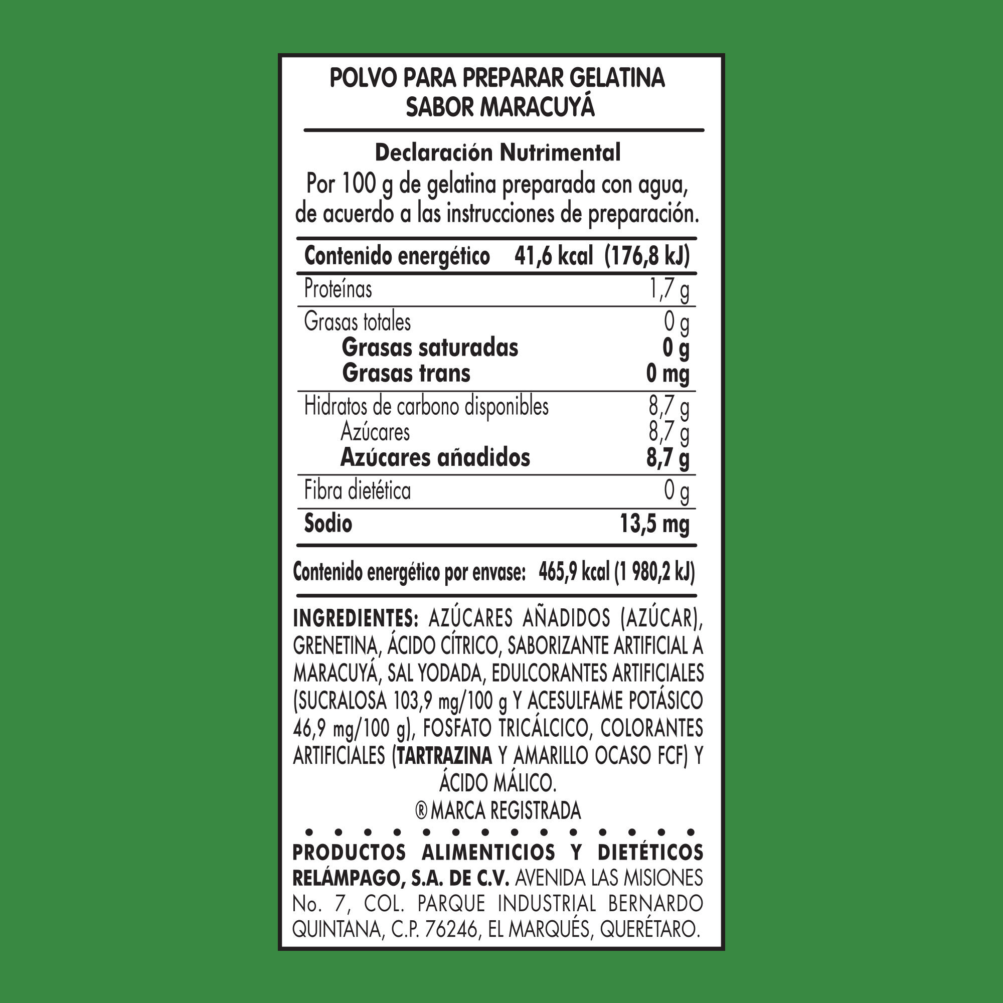 Gelatina Maracuya Dgari 120.0 Gr