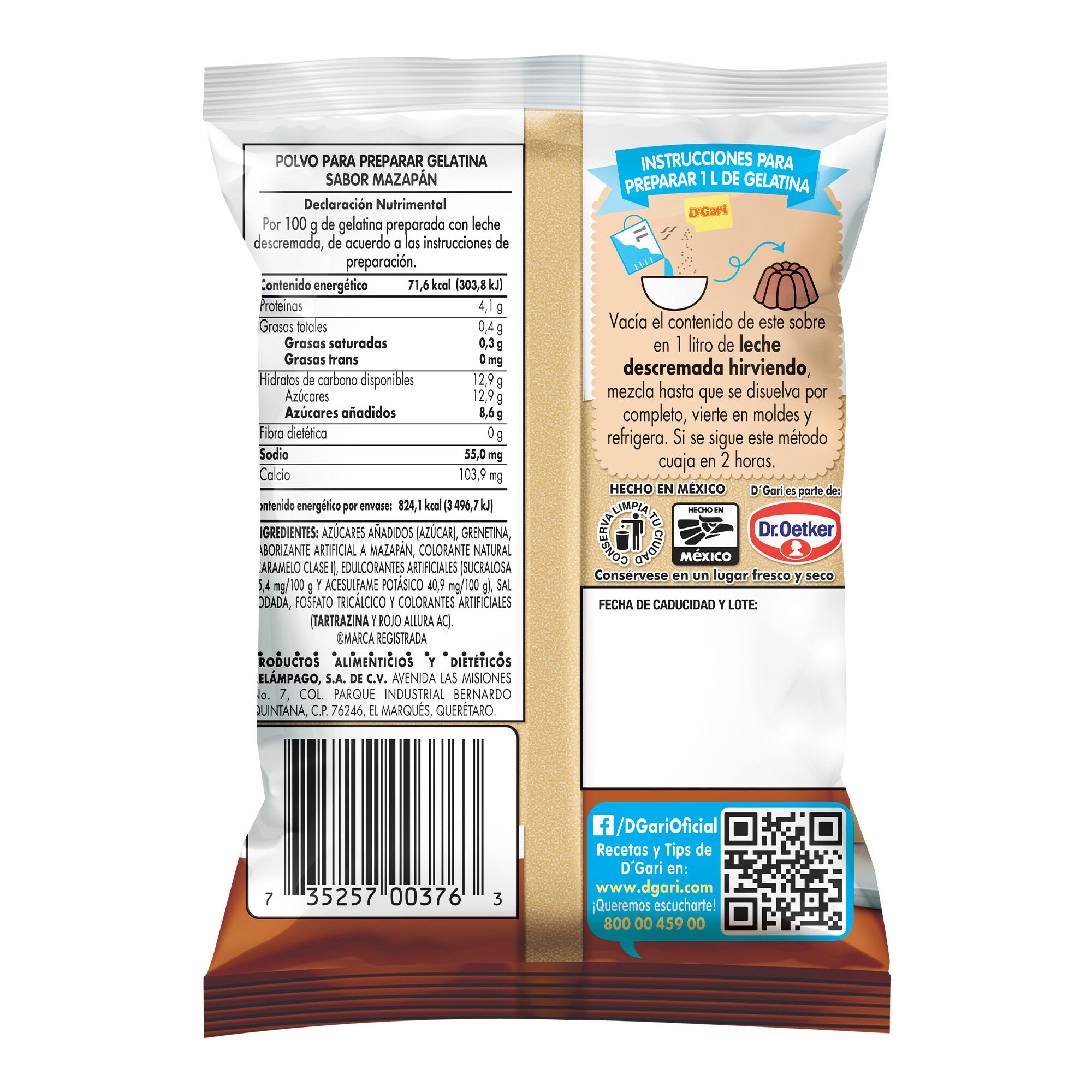 Gelatina Mazapan Dgari 120.0 Gr