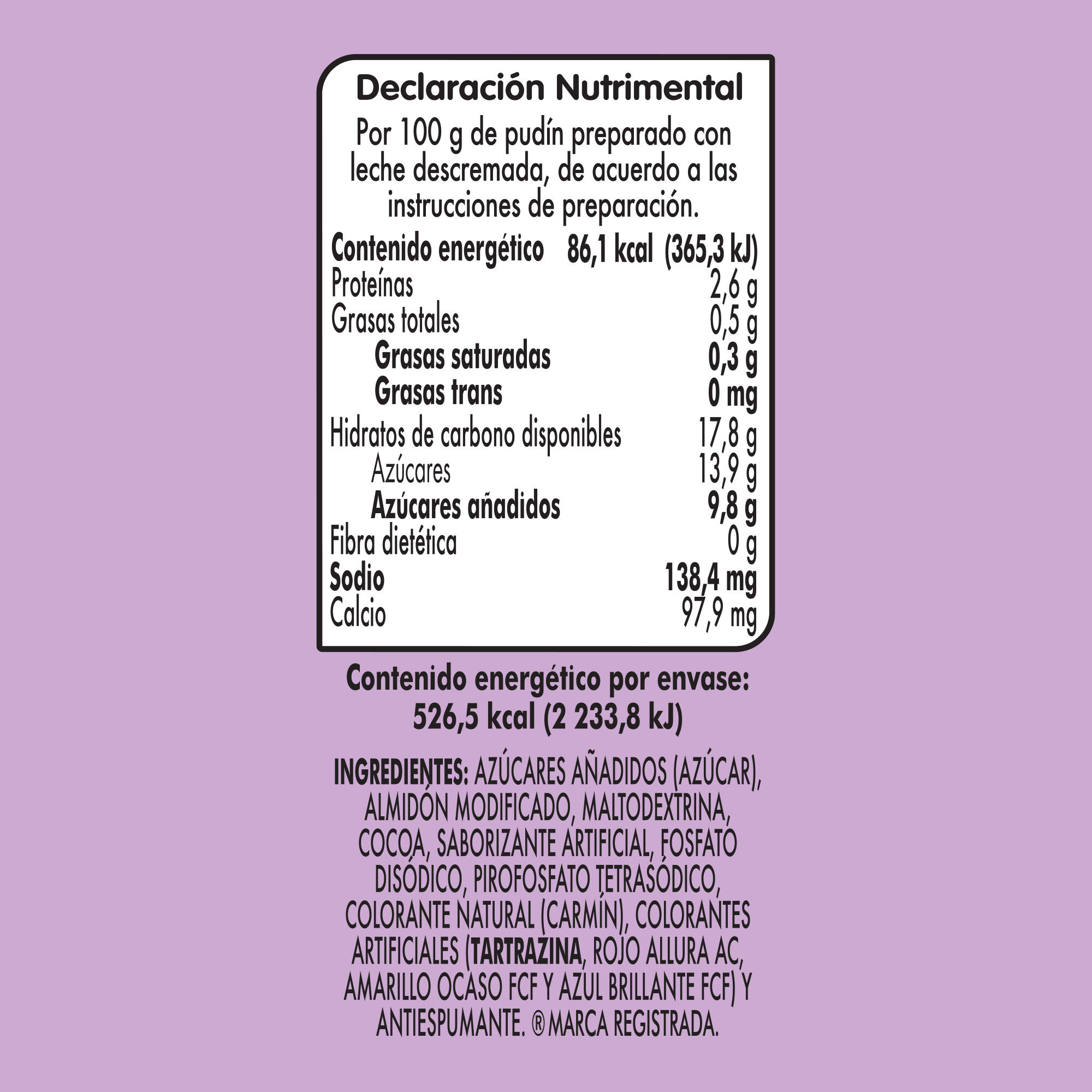 Pudin De Chocolate Dgari 96.0 Gr