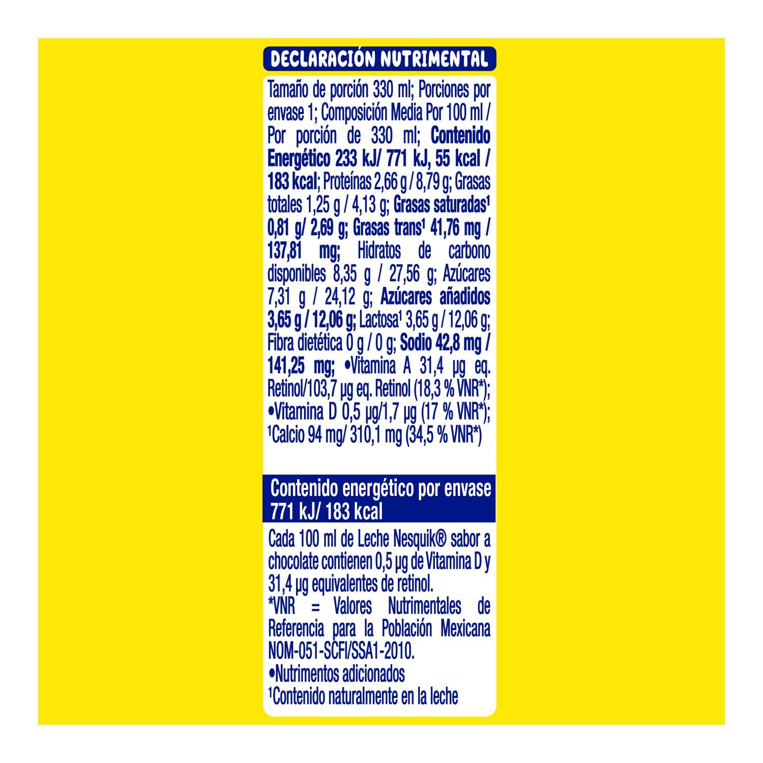 Bebida Chocolate Nesquik 330.0 Ml