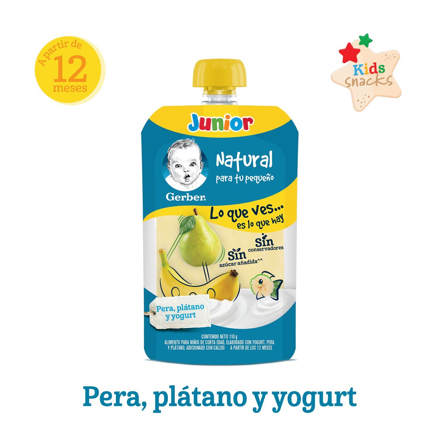 Papilla Con Yogurt Pera Platano 4ta Etapa Gerber 110.0