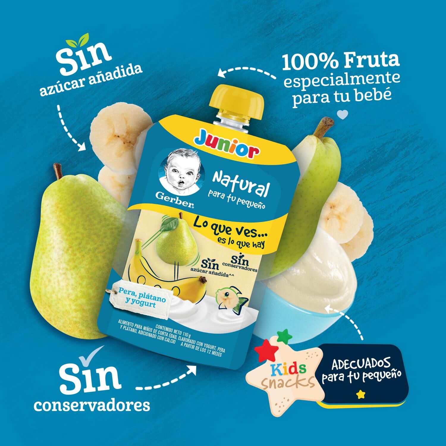 Papilla Con Yogurt Pera Platano 4ta Etapa Gerber 110.0