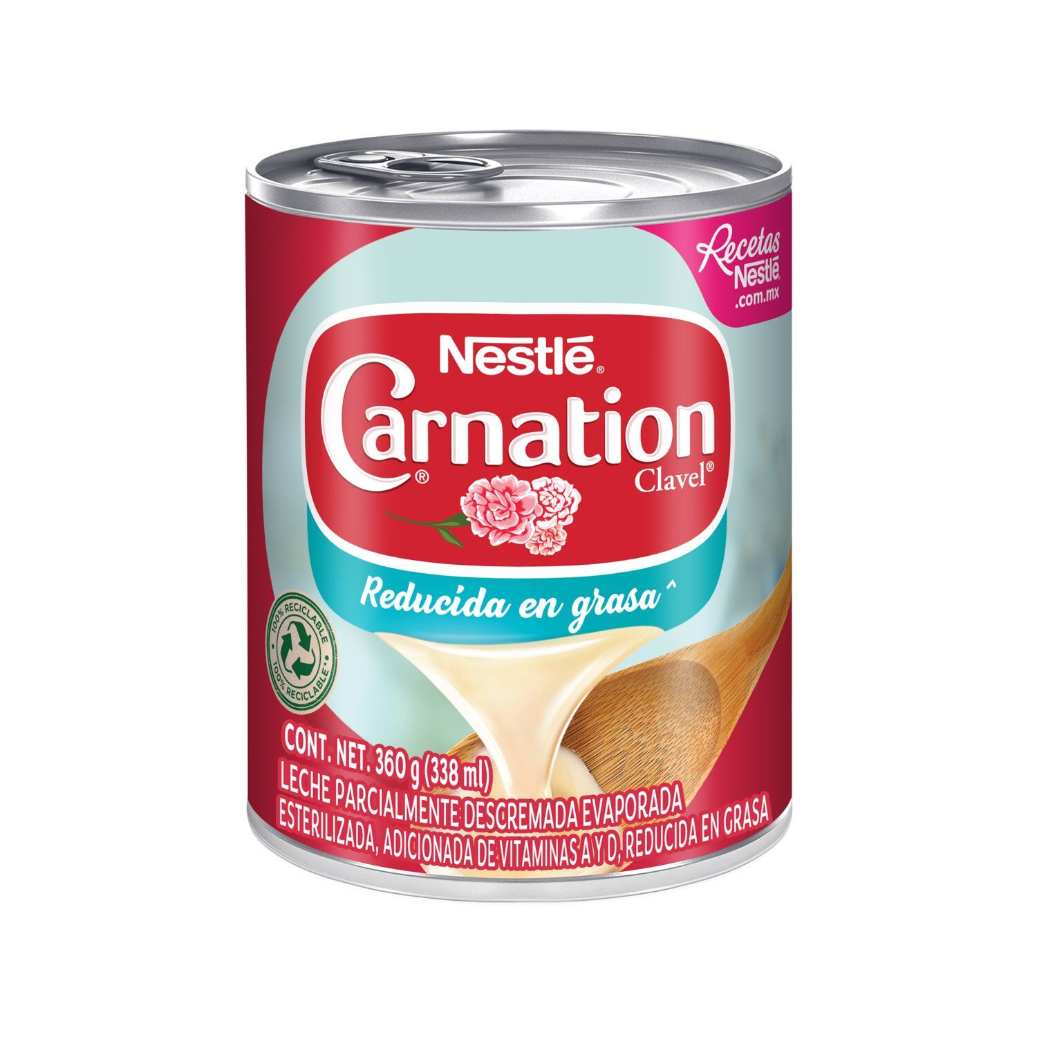 Leche Evaporada Nestlé Carnation Clavel Reducida En Grasa 360g