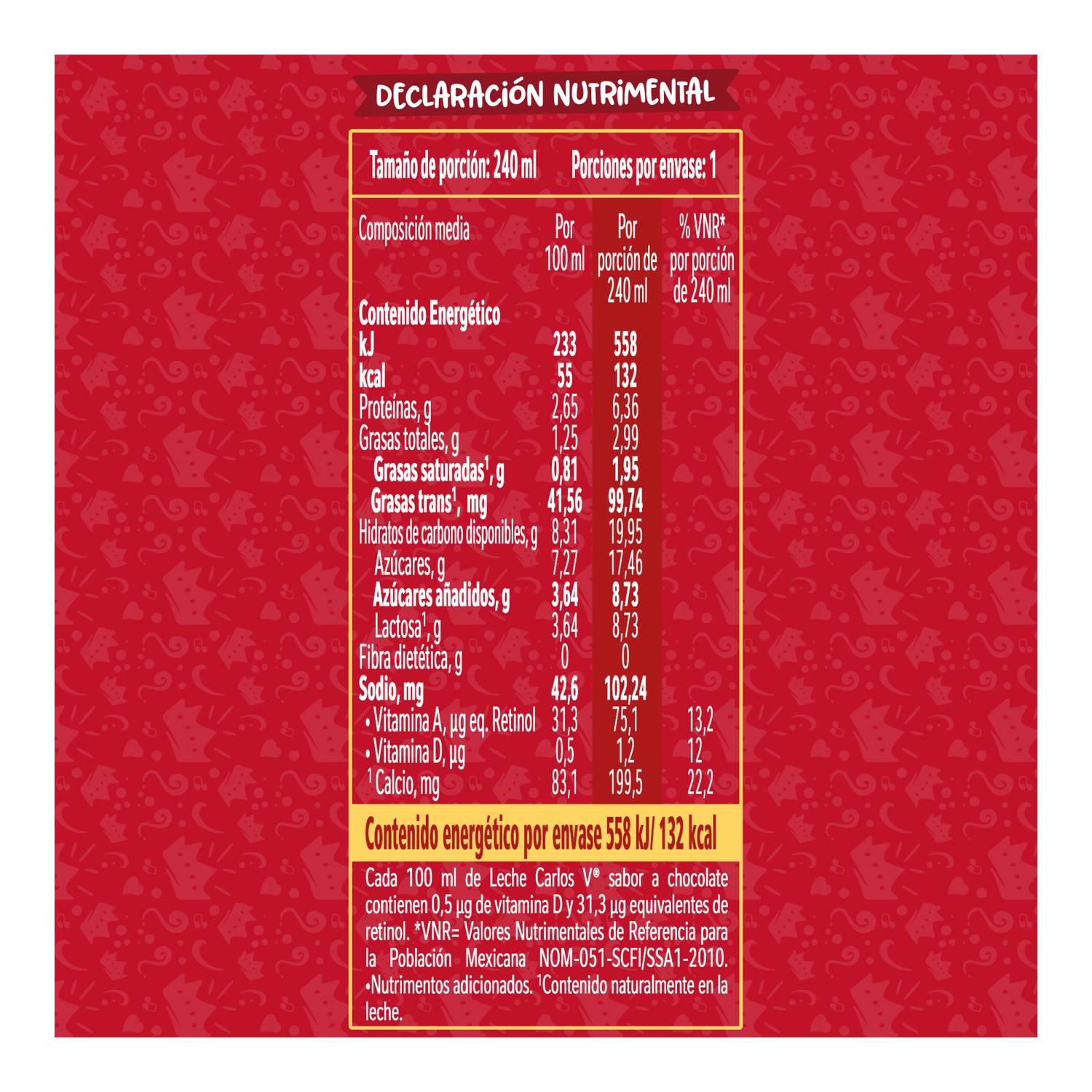 Bebida Chocolate Carlos V 240.0 Ml