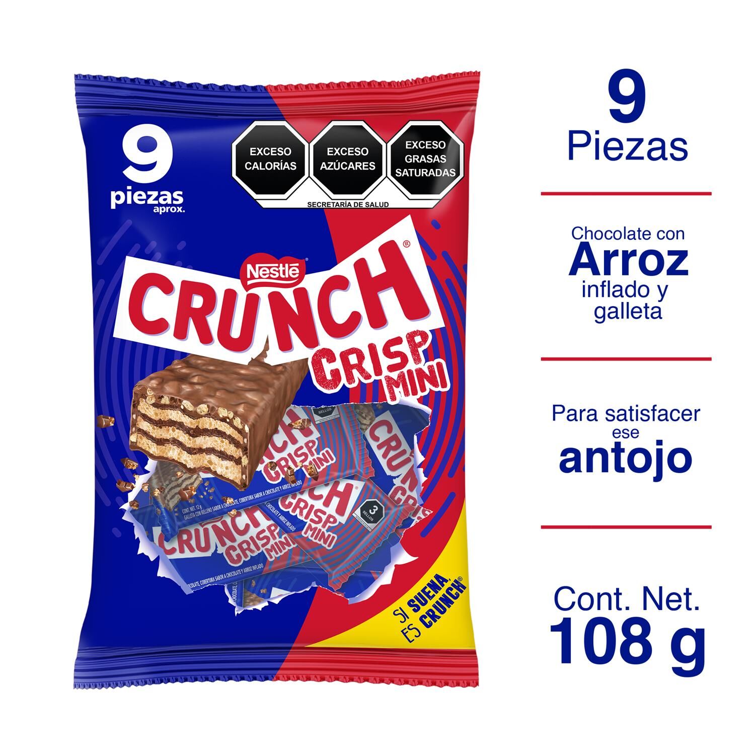 Bolsa De Chocolates Crunch Crisp Mini Nestle 9.0 Pza