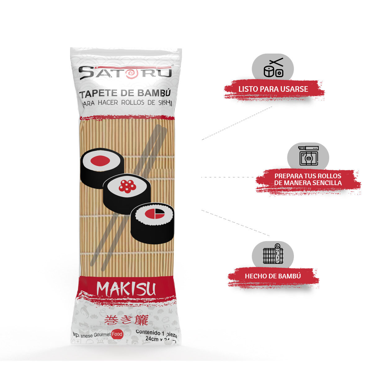 Tapete De Bambu Para Sushi Makisu Satoru 1 Pza