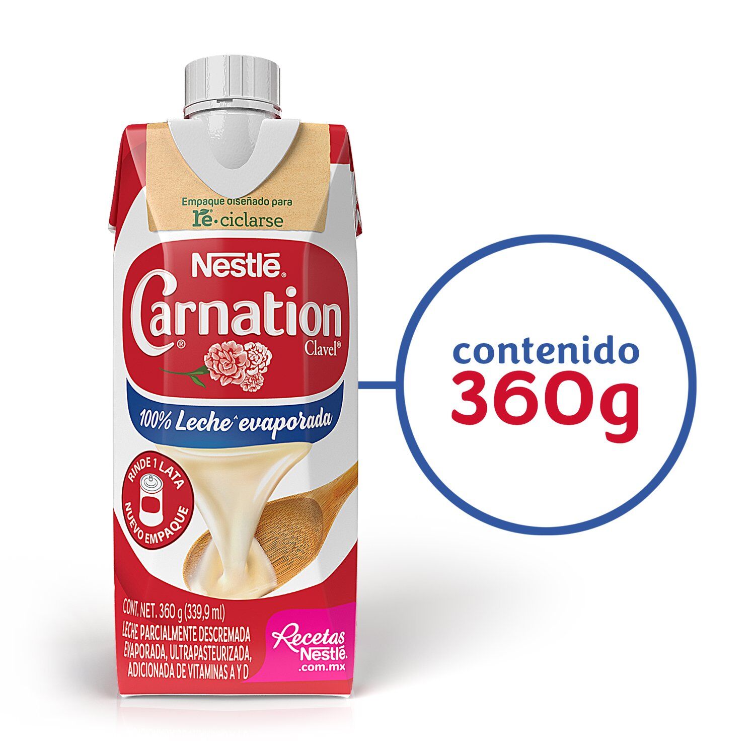 Leche Evaporada Nestlé Carnation Clavel Original 360g