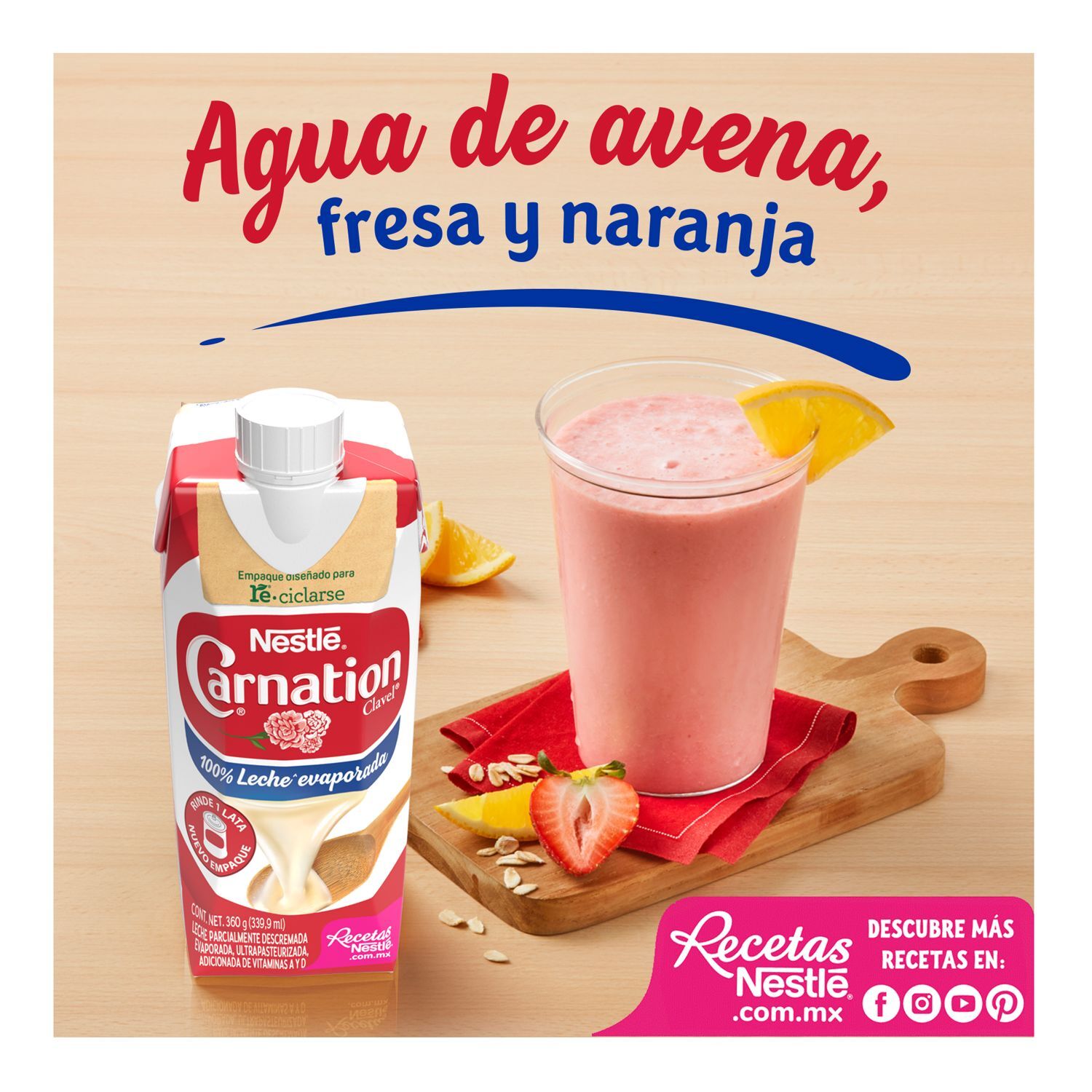 Leche Evaporada Nestlé Carnation Clavel Original 360g