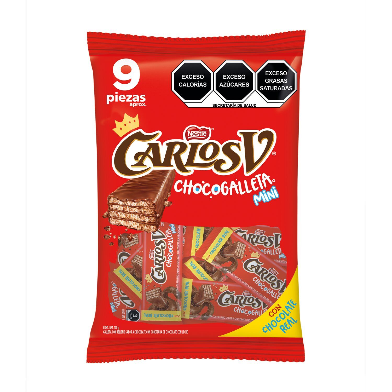 Bolsa De Choco Galleta Carlos V Nestle 9.0 Pza