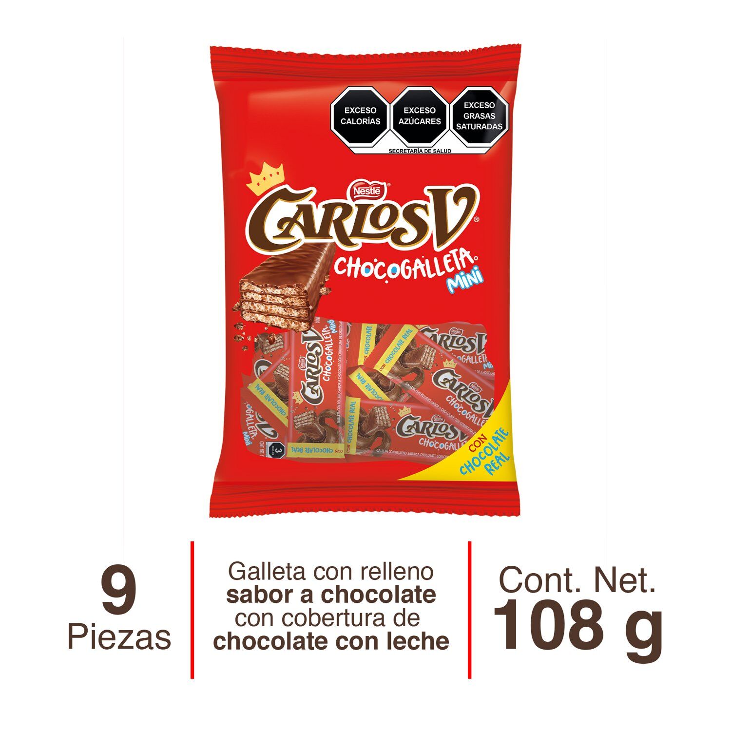Bolsa De Choco Galleta Carlos V Nestle 9.0 Pza