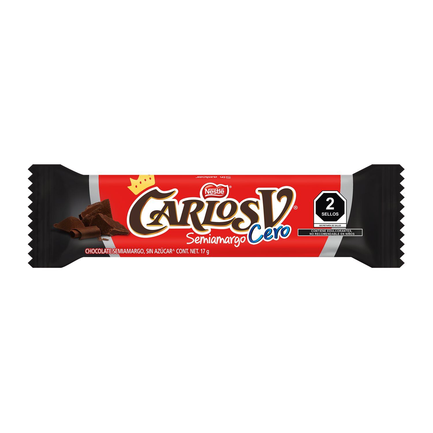 Chocolate Semiamargo Sin Azucar Carlos V 17.0 Gr