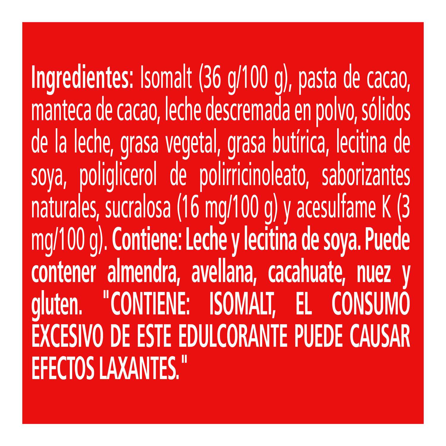 Chocolate Semiamargo Sin Azucar Carlos V 17.0 Gr