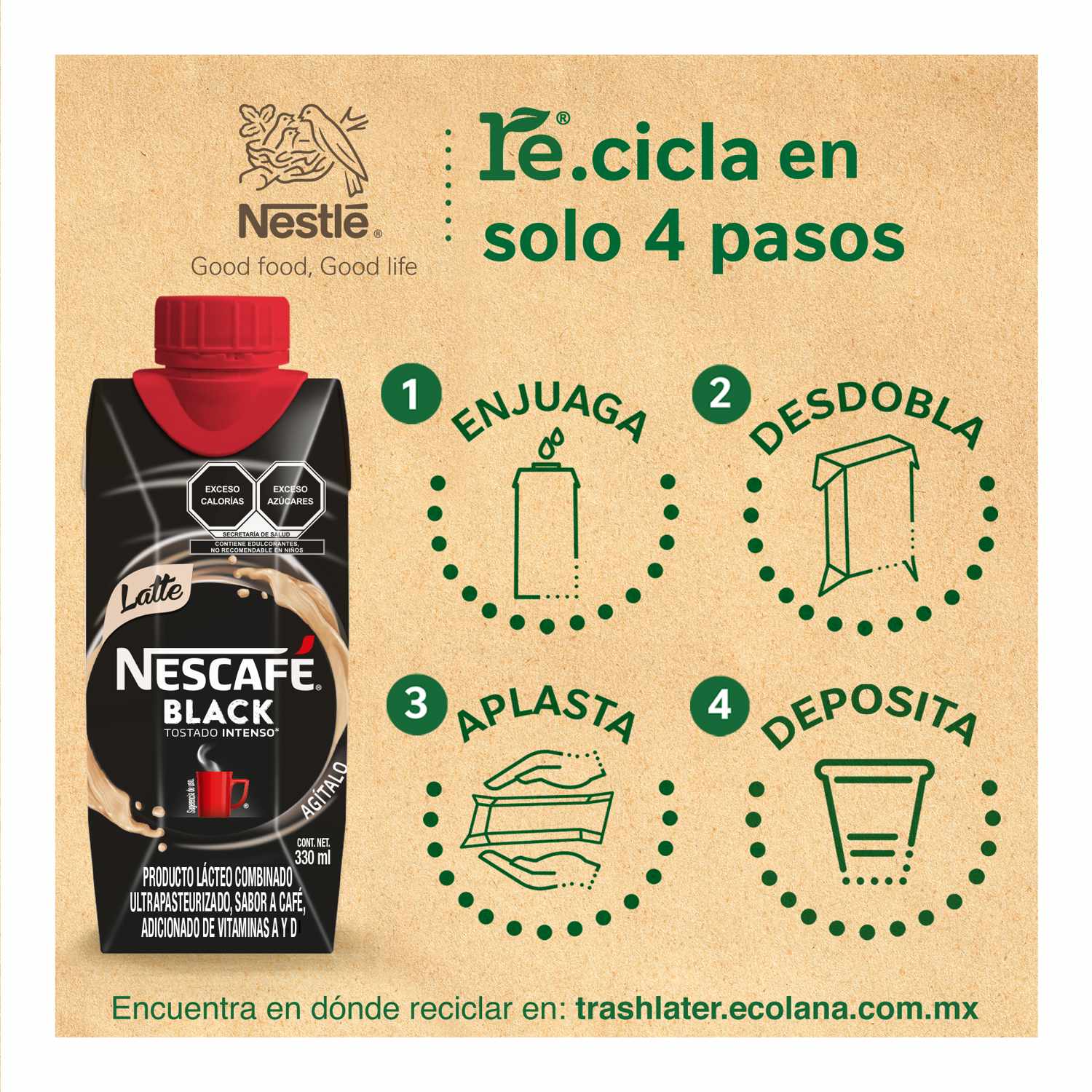 Producto Lácteo Combinado Nescafé Latte Black Café 330ml