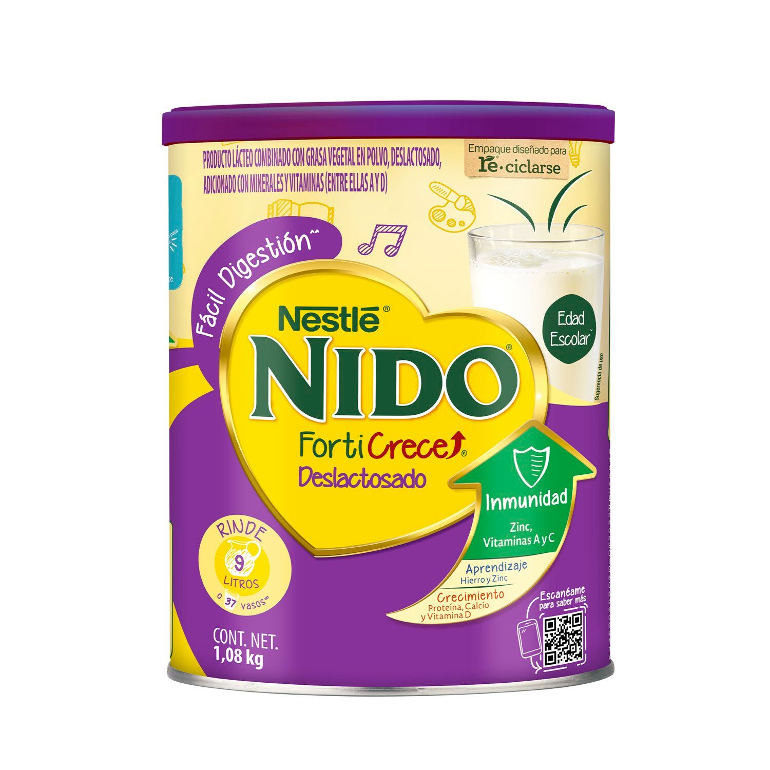 Alimento Lacteo Forti Crece Lactosa Free Nido 1.08 Kg