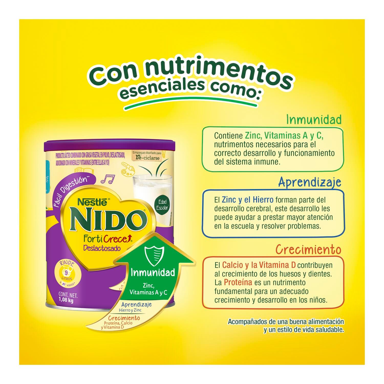 Alimento Lacteo Forti Crece Lactosa Free Nido 1.08 Kg