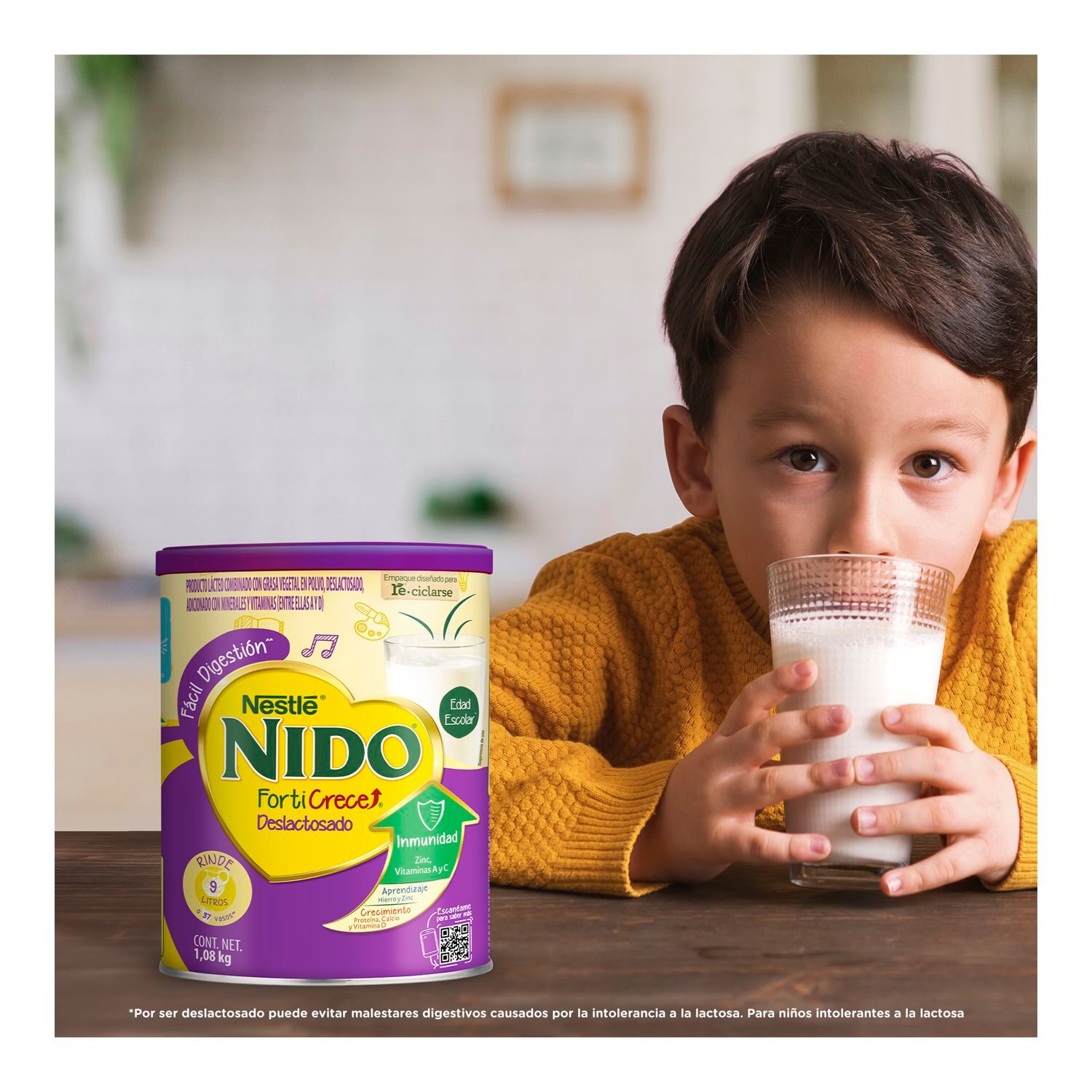 Alimento Lacteo Forti Crece Lactosa Free Nido 1.08 Kg