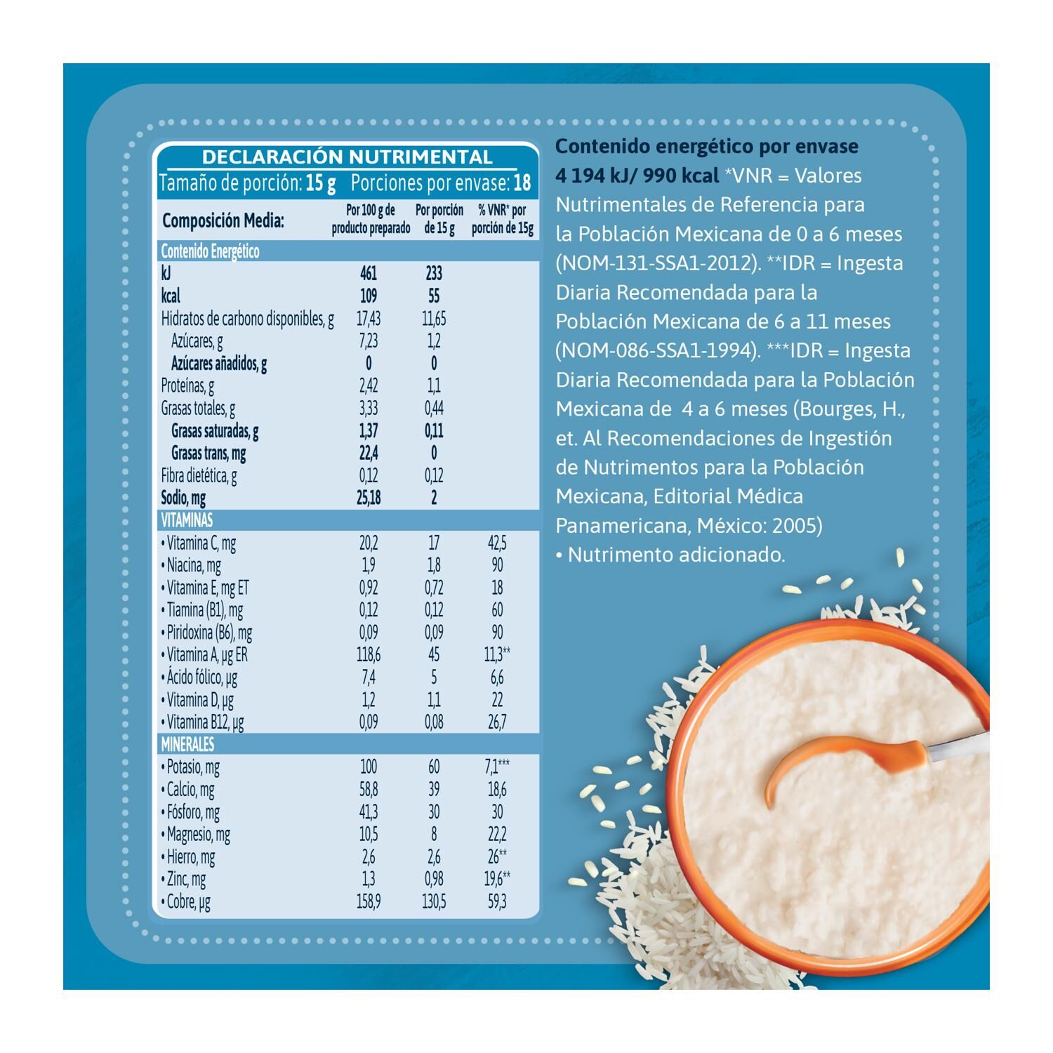 Cereal Infantil Gerber Para Lactantes Arroz 270g