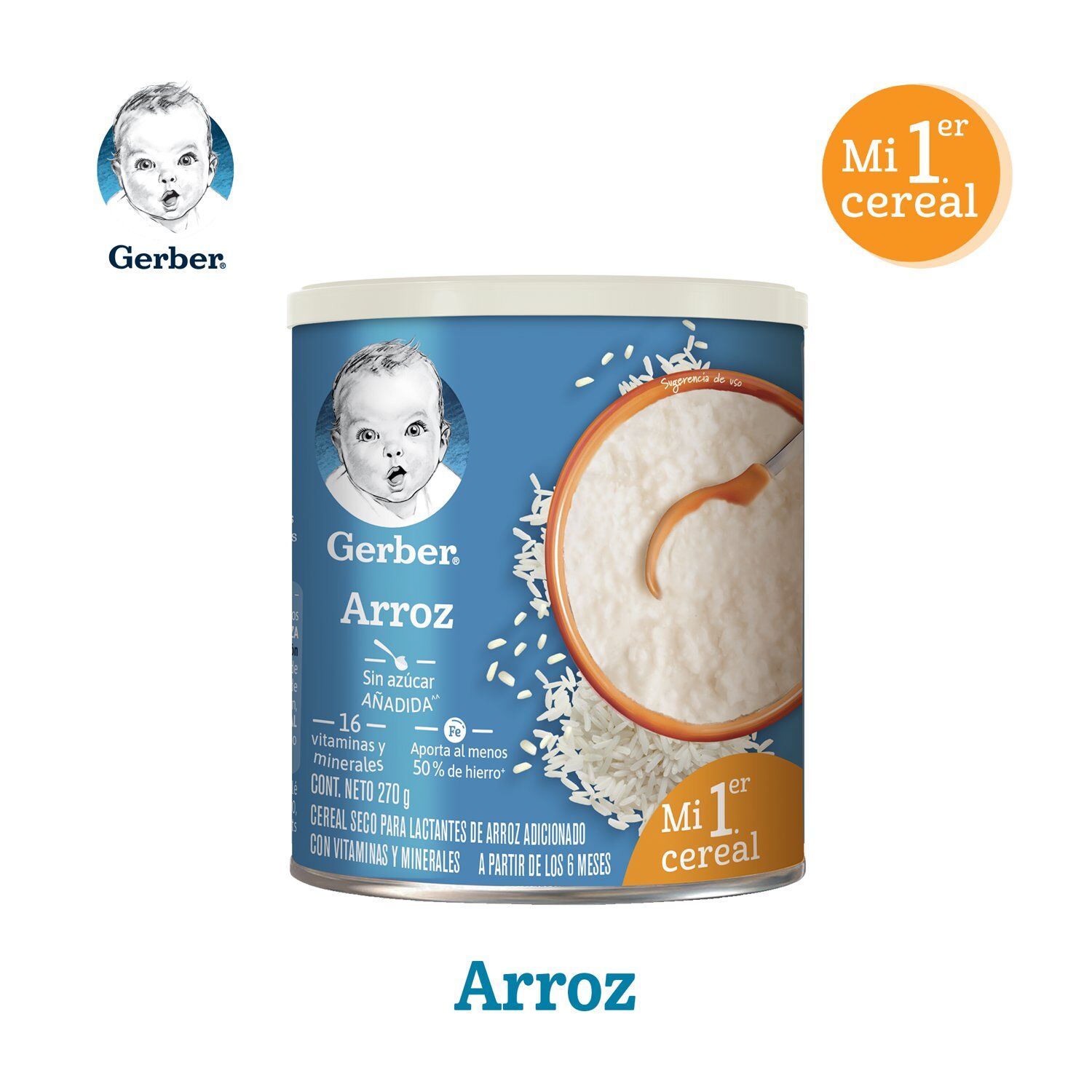 Cereal Infantil Gerber Para Lactantes Arroz 270g