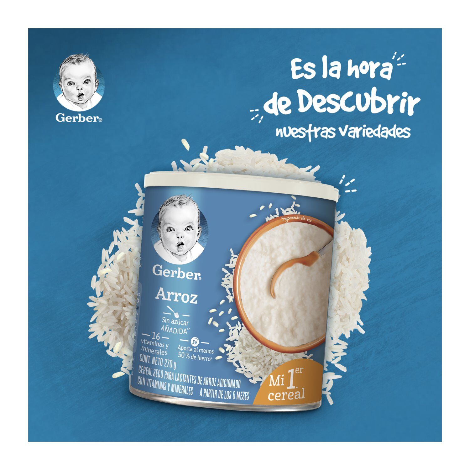 Cereal Infantil Gerber Para Lactantes Arroz 270g