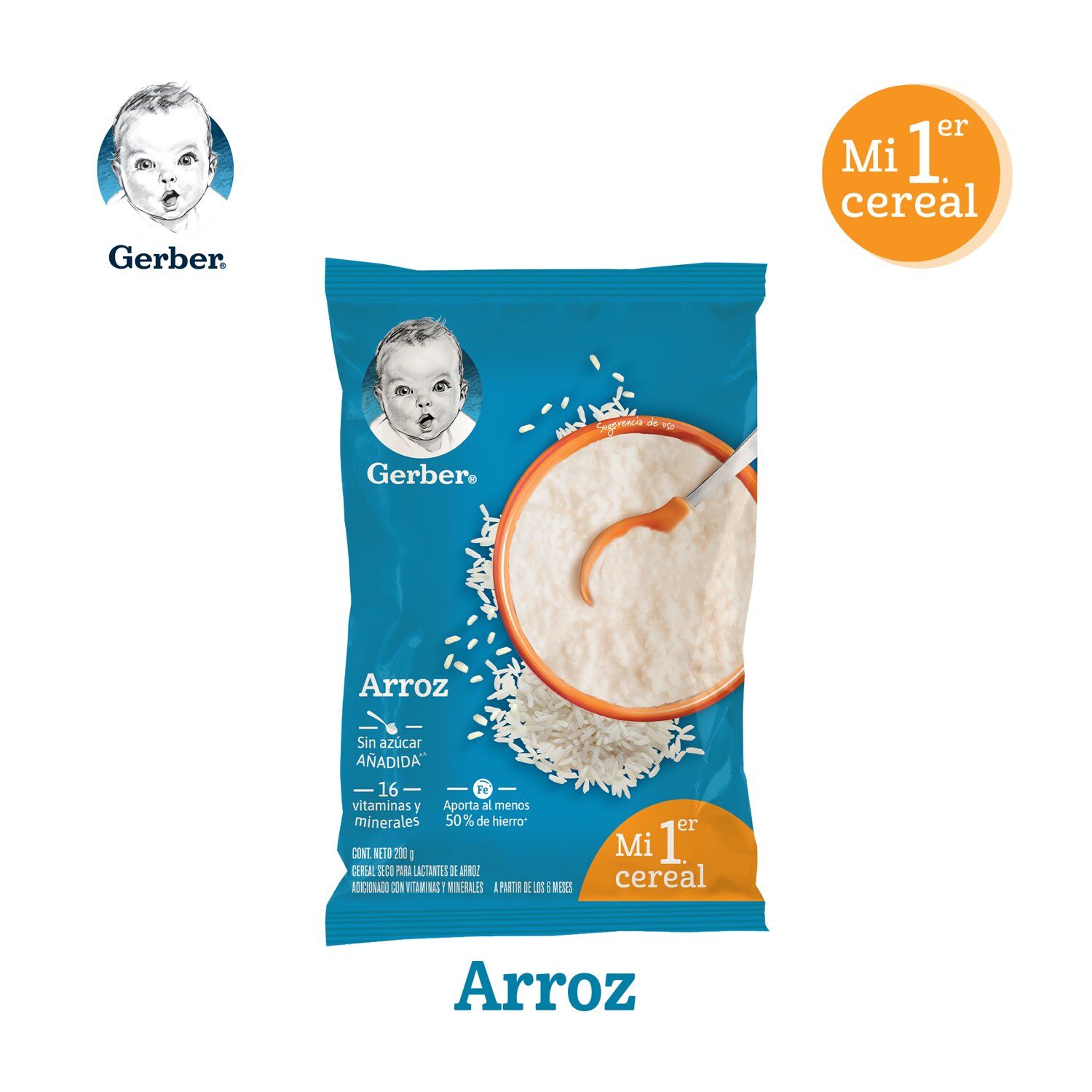 Cereal Infantil Gerber Para Lactantes Arroz 200g