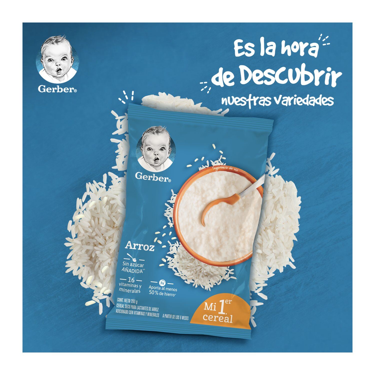 Cereal Infantil Gerber Para Lactantes Arroz 200g