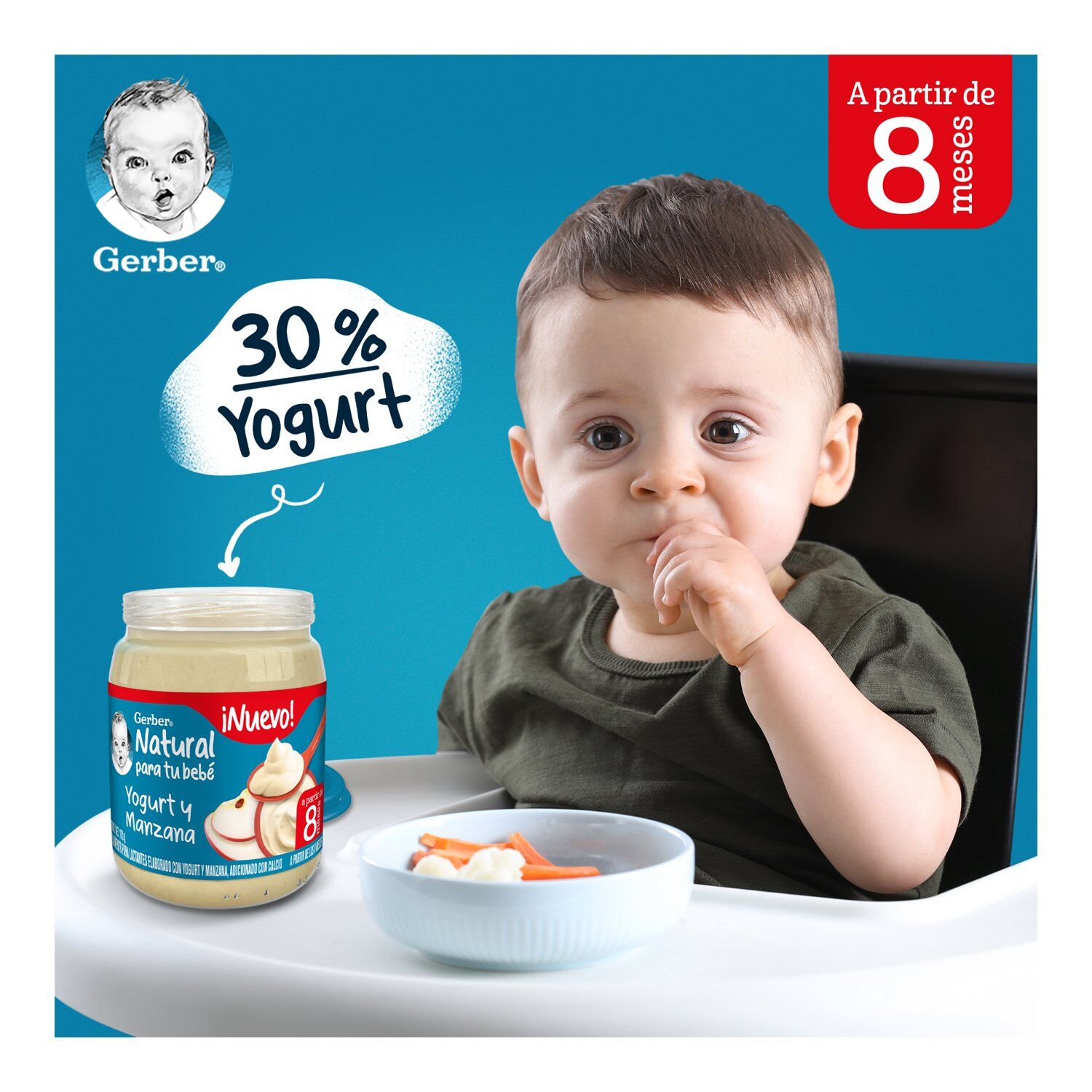 Yogurt Manzana 3er Etapa Gerber 170.0 Gr