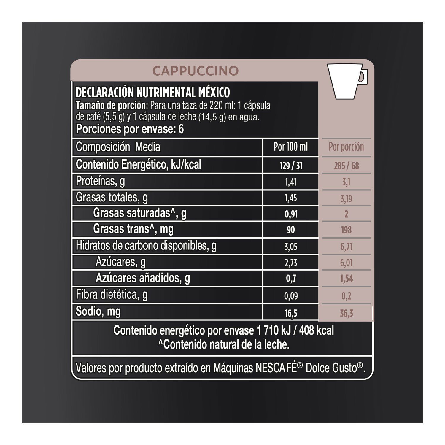 Cafe En Capsulas Capuccino Starbucks 12 0 Cap