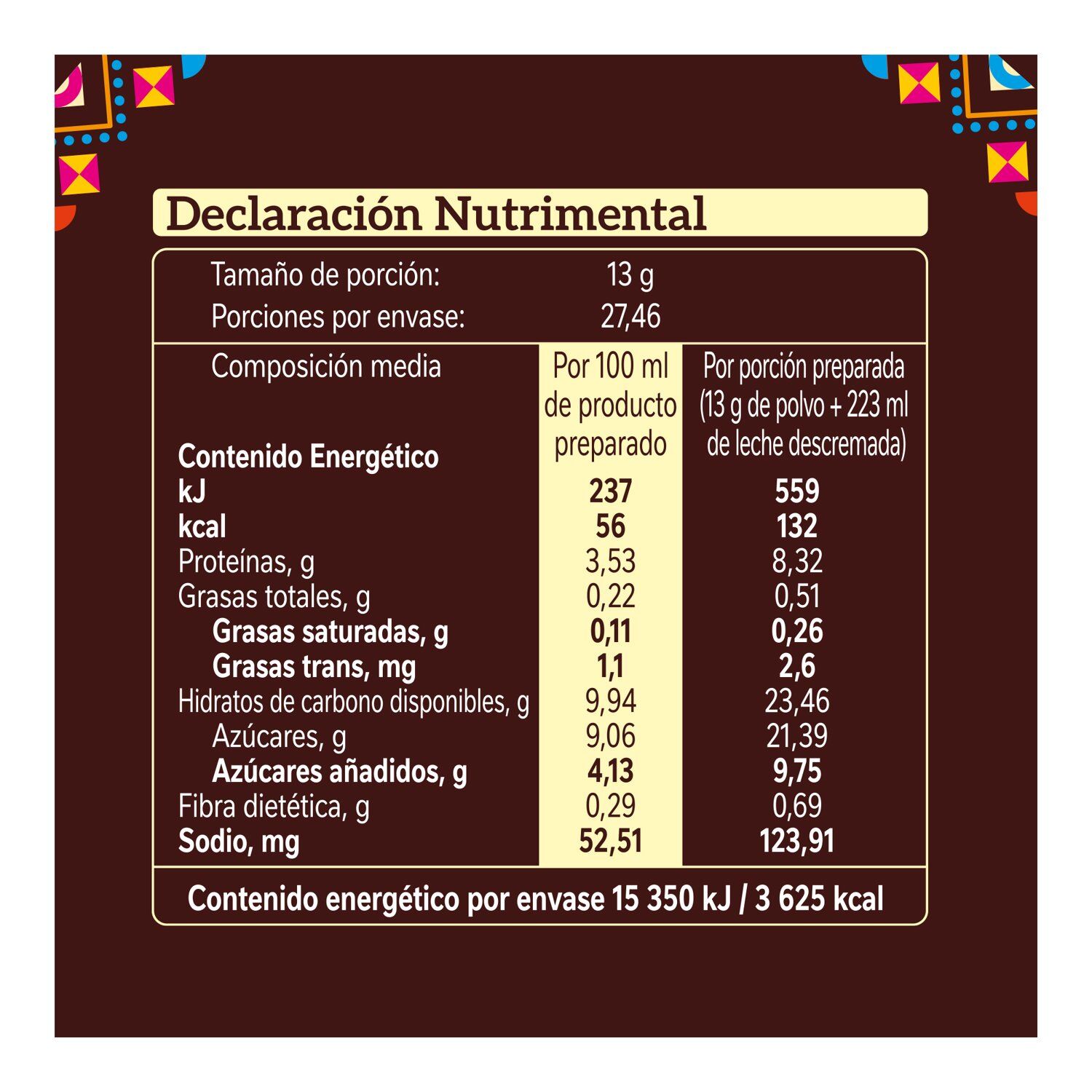 Chocolate En Polvo Bolsa Morelia 357.0 Gr