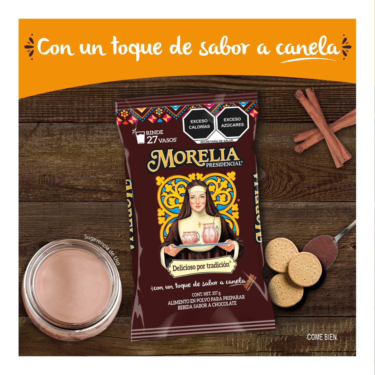 Chocolate En Polvo Bolsa Morelia 357.0 Gr