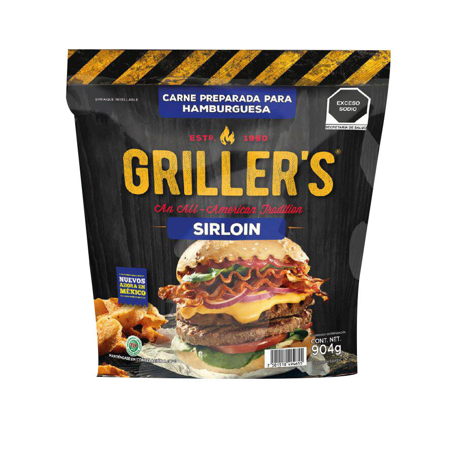 Carne Hamburguesa Sirloin Grillers 8.0 Pza