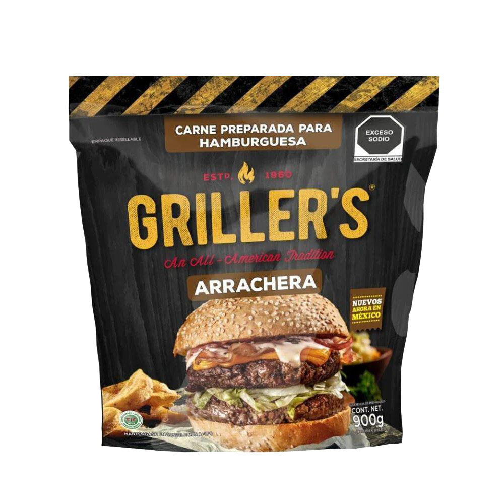 Carne Hamburguesa Arrachera Grillers 6.0 Pza
