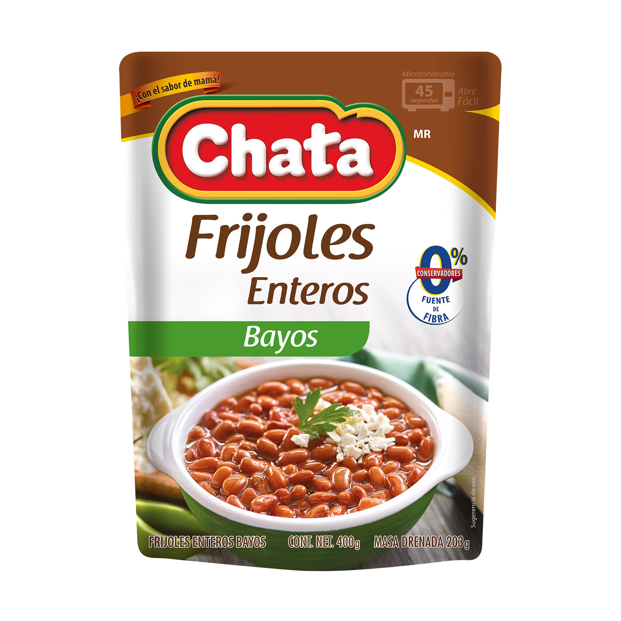 Frijoles Pouch Enteros Bayos Chata 400.0 Gr