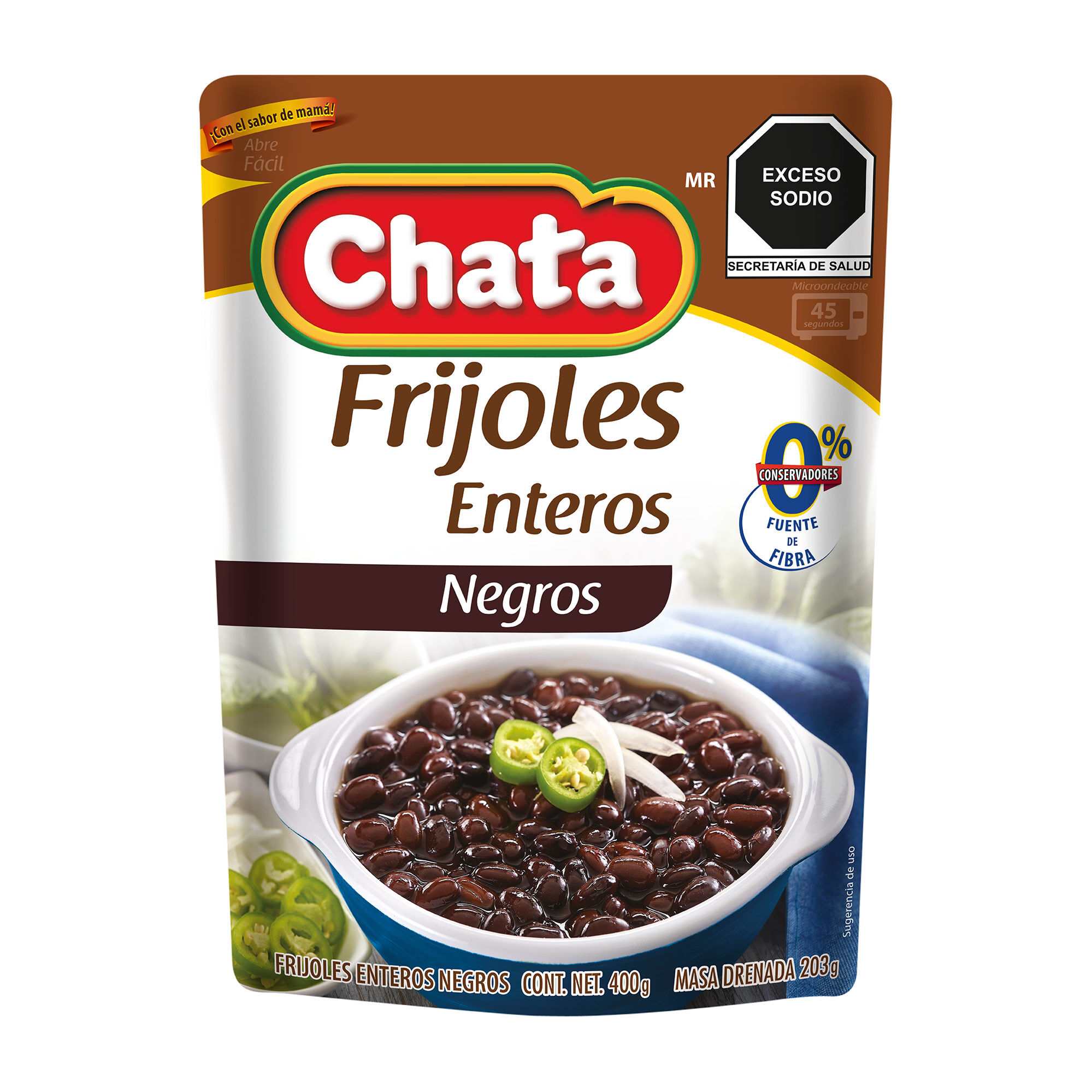Frijol Pouch Entero Negro Chata 400.0 Gr