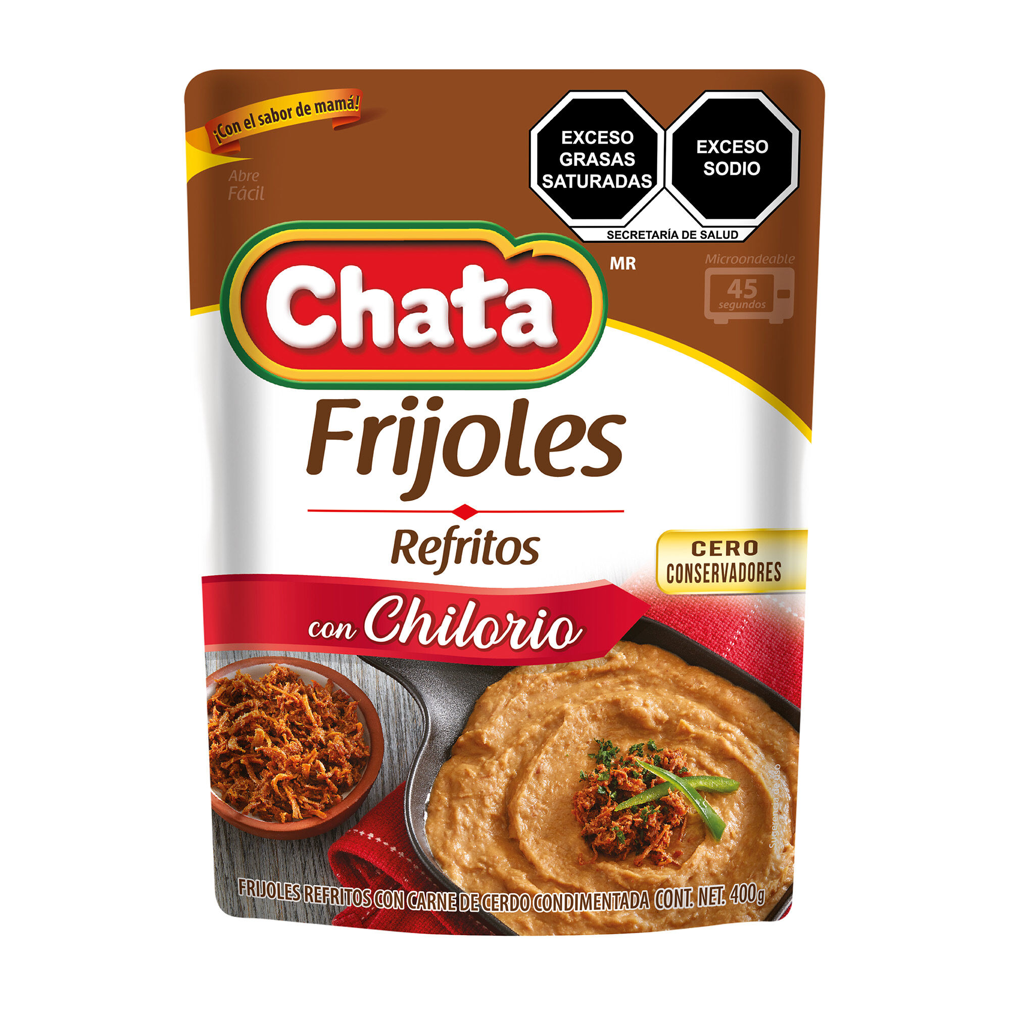 Frijoles Refritos Pouch Con Chilorio Chata 400.0 Gr