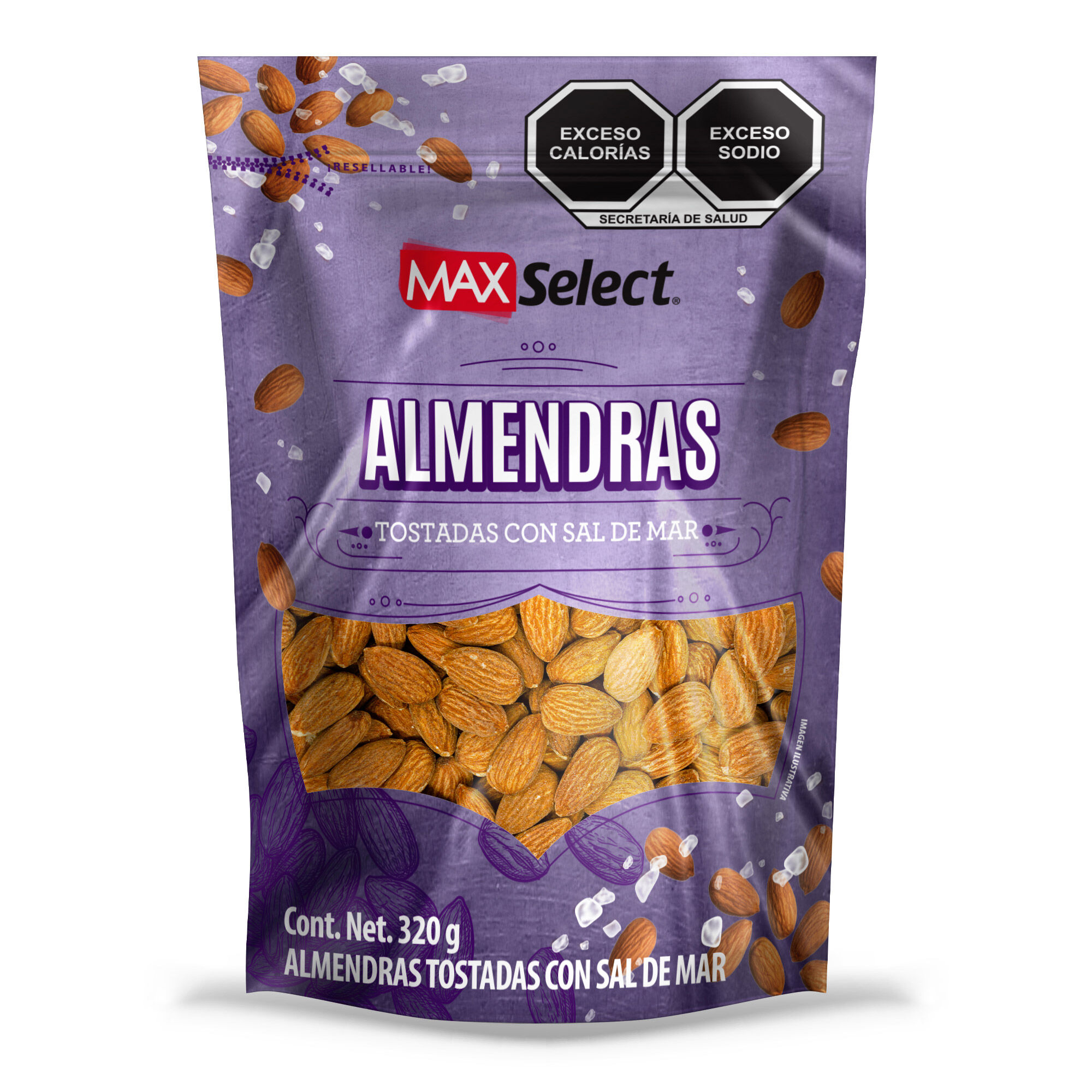 Almendras Naturales Con Sal Max Select 320.0 Gr