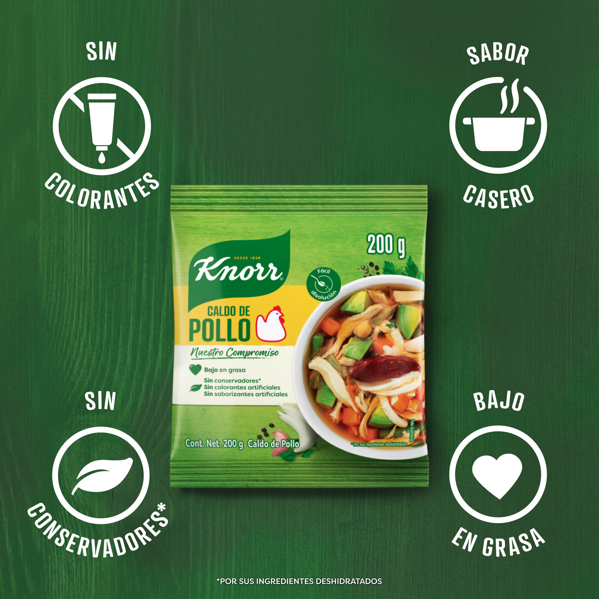 Caldo De Pollo Bolsa Knorr 168.0 Gr