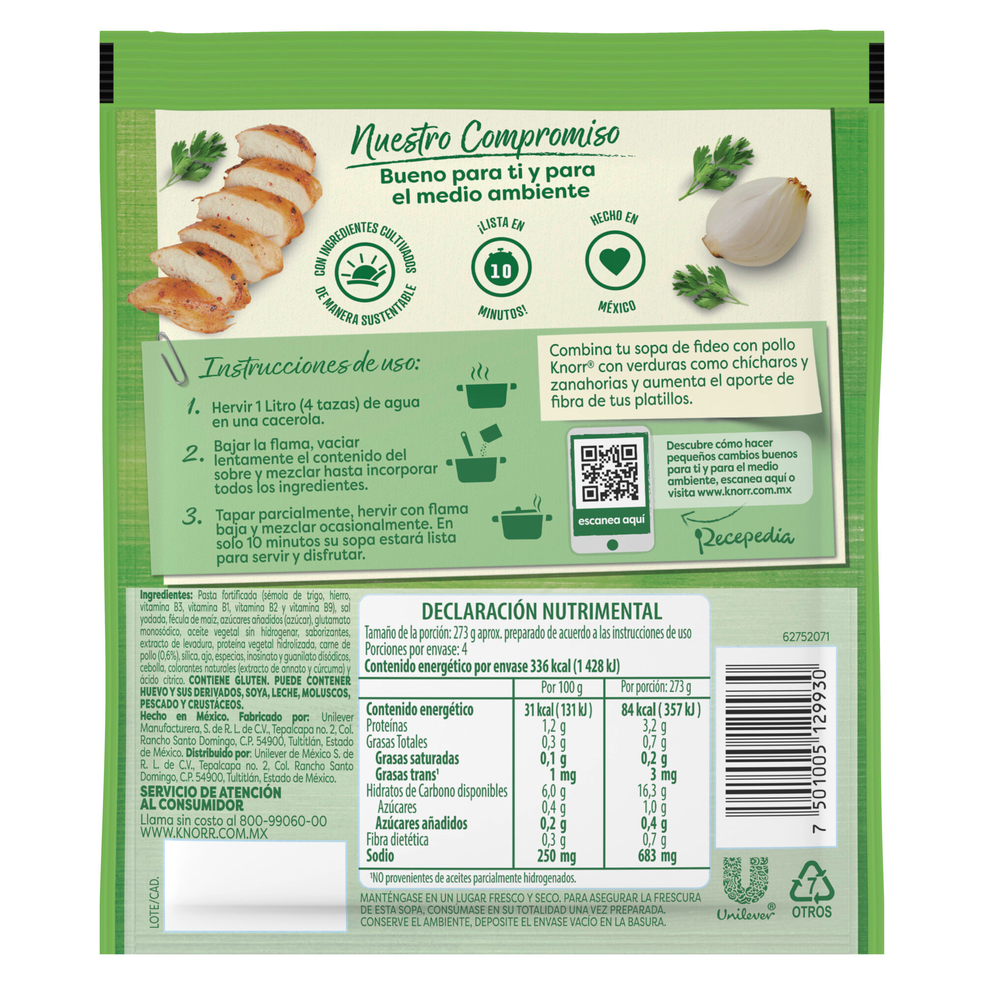 Sopa Fideo Y Pollo Knorr 95.0 Gr