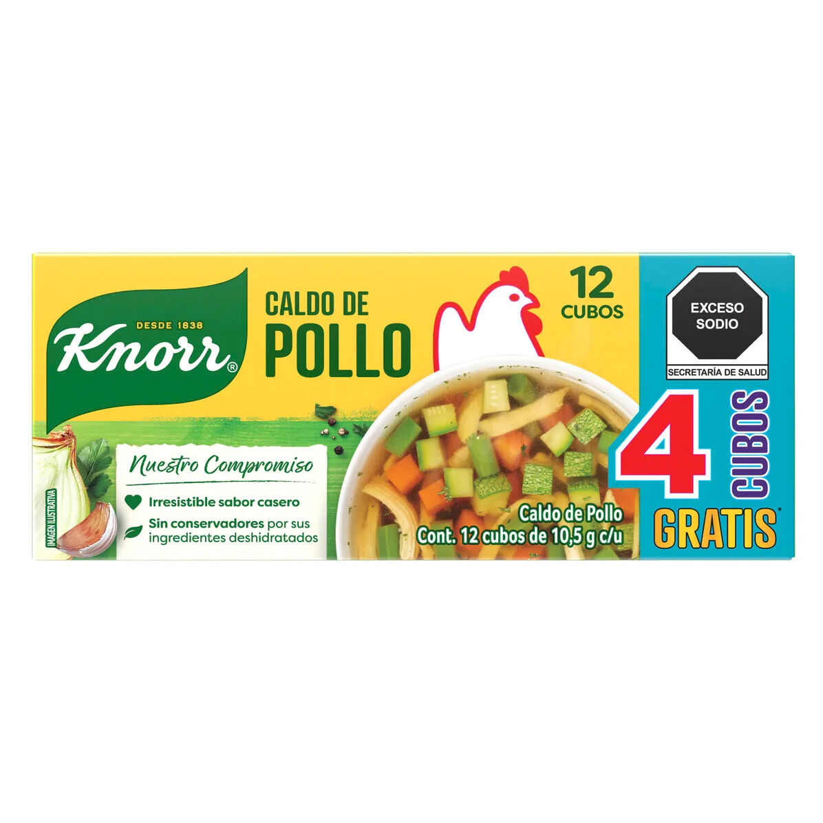 Caldo De Pollo +4 Cubos Gratis Knorr 12.0 Pza