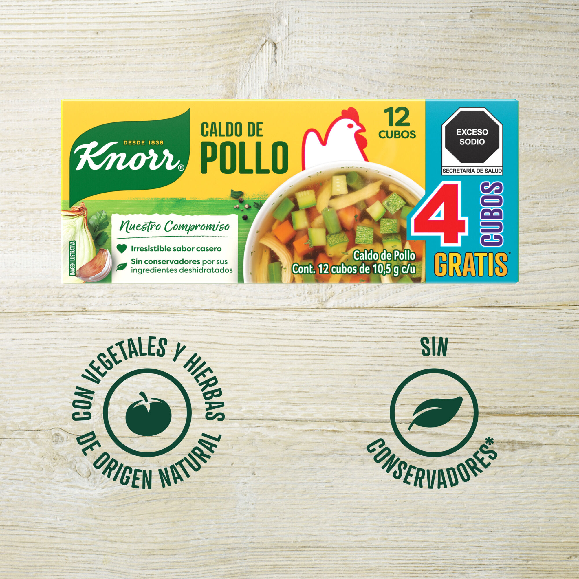 Caldo De Pollo +4 Cubos Gratis Knorr 12.0 Pza