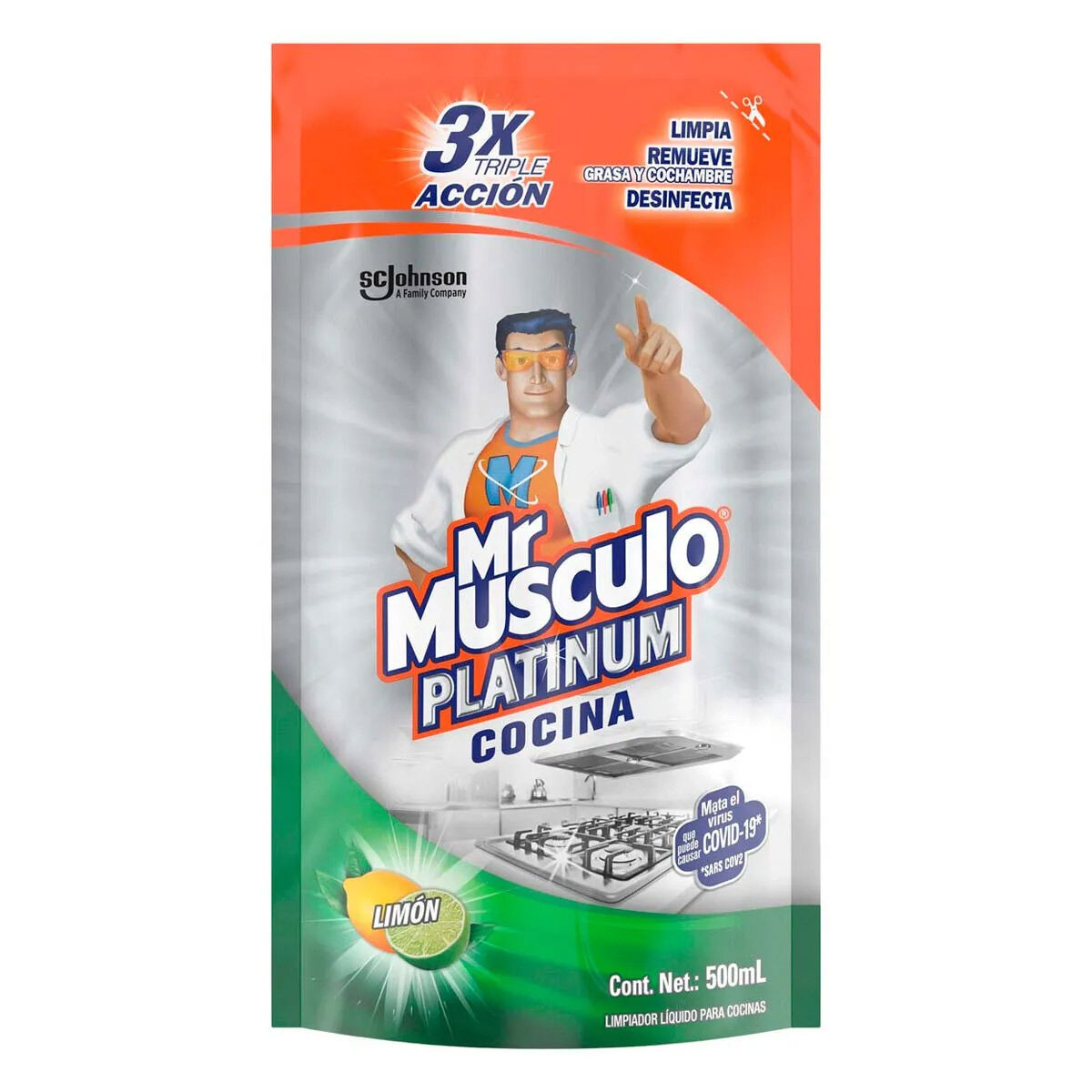 Limpiador Liquido Cocina Platinum Mr Musculo 1.0 Pza