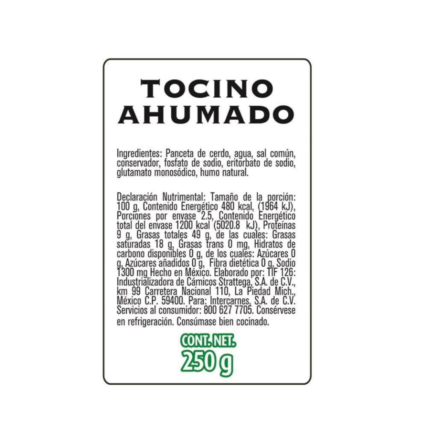 Tocino Rebanado Bafar 250.0 Gr