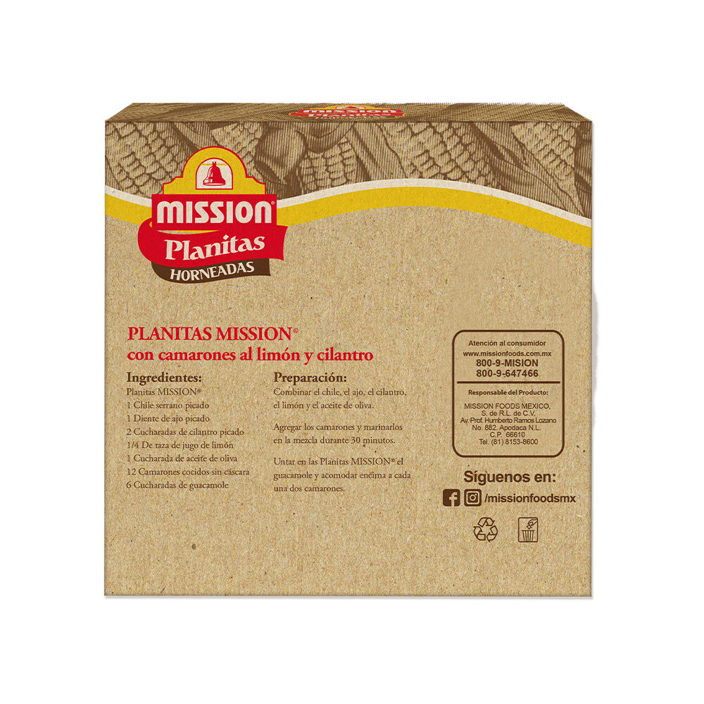 Tostadas Planitas Natural Mission 8.0 Pza