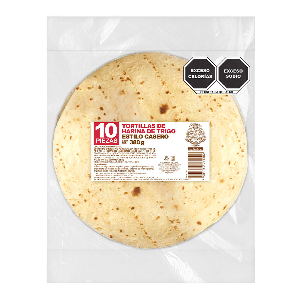 Tortillas De Harina Tipo Casero Mission 10.0 Pza